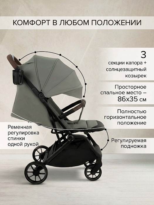 Прогулочная коляска Pituso Ice Grey Taupe — фото 2