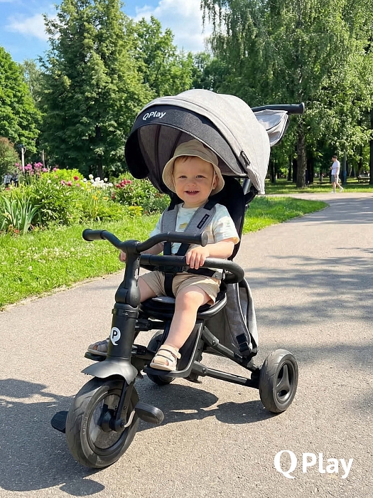 Трехколесный складной велосипед Qplay Nova+ Grey/Серый — фото 2