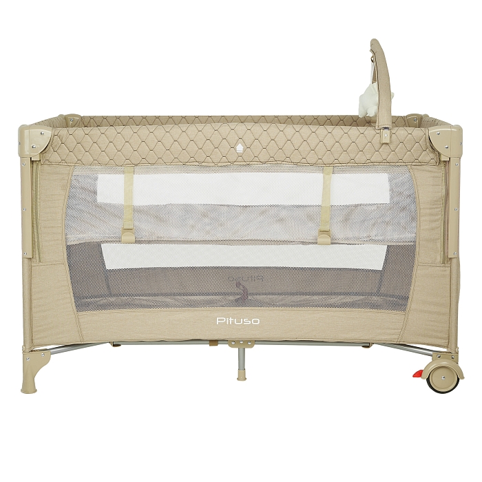 Манеж-кровать Pituso Valencia с опускающимся бортиком Бежевый — фото 2