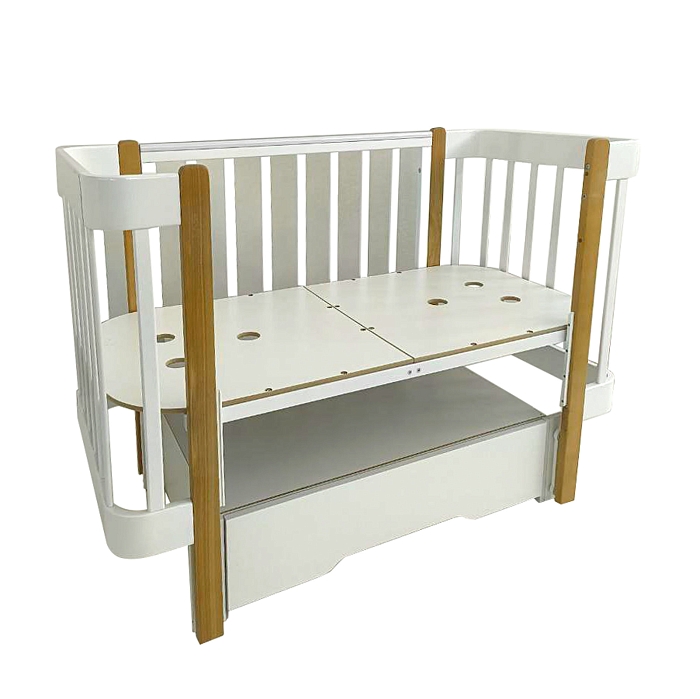 Кровать детская Pituso Olivia маятник/ящик/автостенка/колесо 120х60 см Белый-бук — фото 6