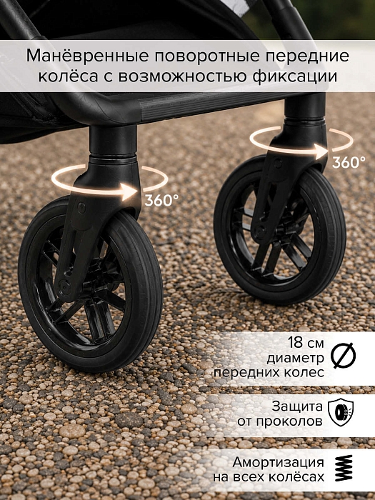 Прогулочная коляска Pituso Carbon RX бежевая с золотой рамой — фото 19