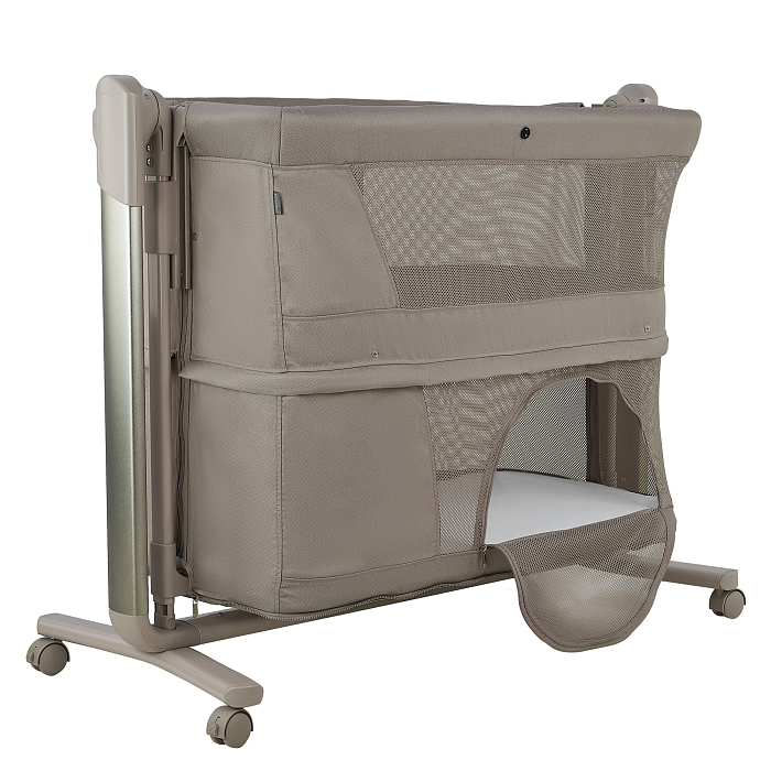 Колыбель Pituso 3 в 1 Denia на колёсах трюфель (серая рама)  — фото 10