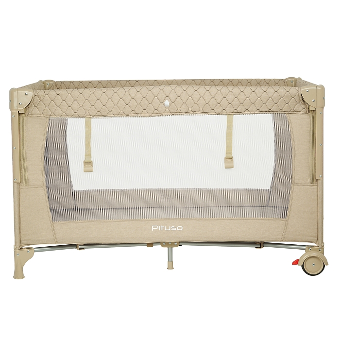 Манеж-кровать Pituso Valencia с опускающимся бортиком Бежевый — фото 7