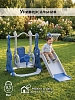 Горка-комплекс Pituso Космо (горка, качели, баскетбольное кольцо) Синий/серый — фото 2