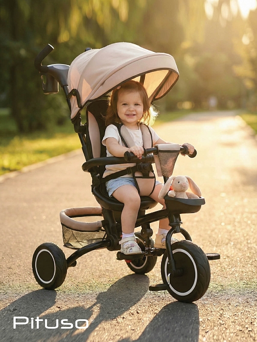 Велосипед трехколесный Pituso Elite Plus 2026 Beige/Бежевый — фото 9