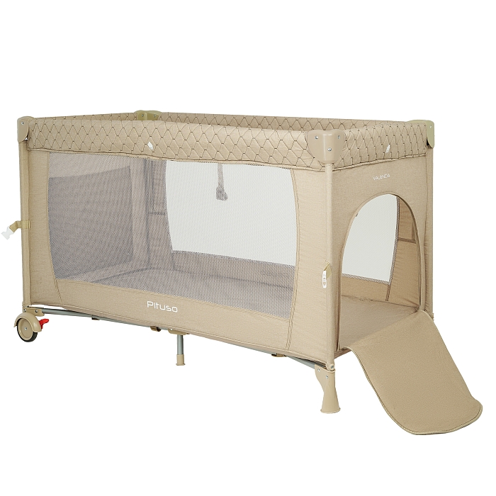 Манеж-кровать Pituso Valencia с опускающимся бортиком Бежевый — фото 9