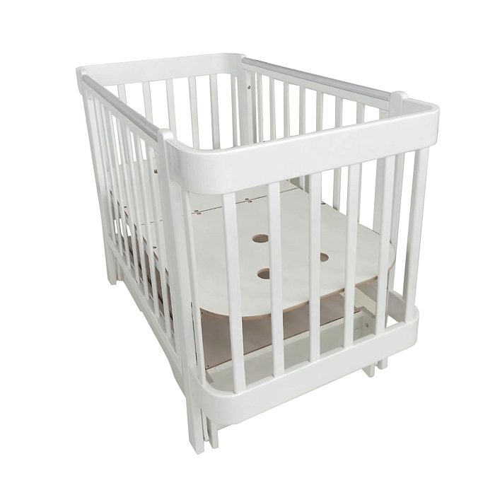 Кровать детская Pituso Olivia маятник/ящик/автостенка/колесо 120х60 см Белый-белый — фото 6